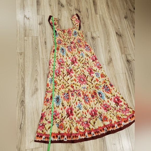 House of Harlow 1960 Maxi Dress,Pockets, Cotton, Khaki Pink Floral, Large, NWT - Picture 4 of 15